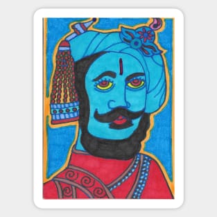 Blue Man with Turban Sticker